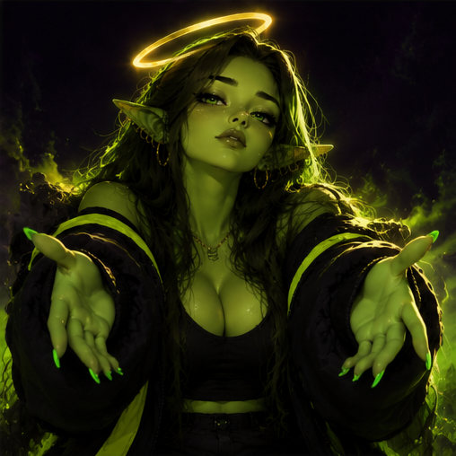 GreenBe opening her arms toward the viewer